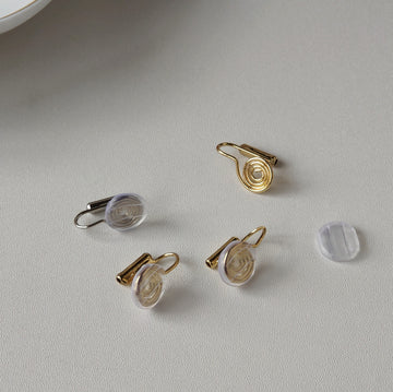 Gold Silver Spiral Disc Ear Clip Converters Stud Posts