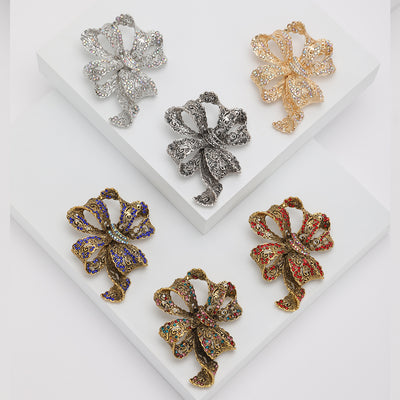 looped ribbon bow brooch shown from the front