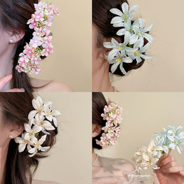 Fabric Flower U Pin Hair Pins Lily And Pink Comb Styles