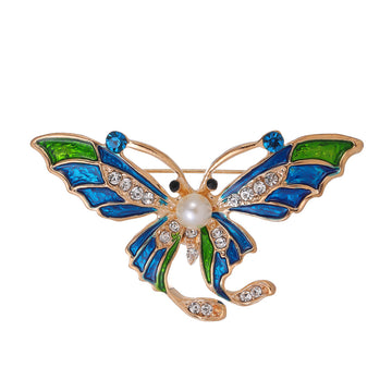 Butterfly Enamel Metal Brooch Pin 6.3 x 3.6 cm for Jackets and Lapels
