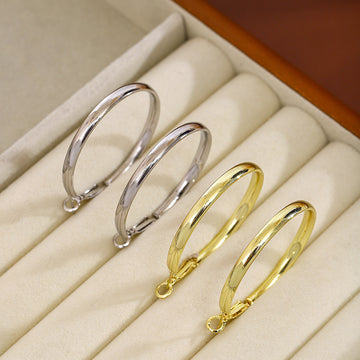 Gold and Silver Large Thin Classic Round Hoop Earrings