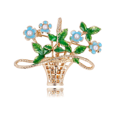 Front product view of an enamele brooch