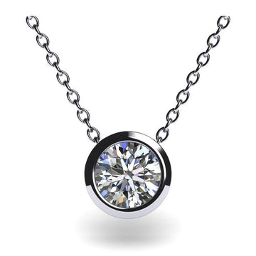 Silver Tone Black Rim Round Clear Stone Pendant Necklace