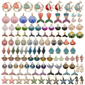 Metallic Starfish and Seashell Shell Charms with 28 Listed Options