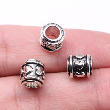 Antique Silver Scroll Band Large Hole Metal Bead Component