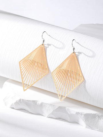 Radiating Openwork Diamond Drop Earrings in Seven Colors