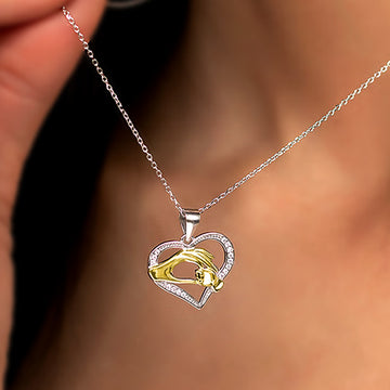 Silver Tone Open Heart Pendant Necklaces In Two Designs
