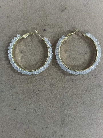 Beaded Hoop Earrings in Five Shapes and Colorways Fashion Jewelry