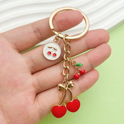 Image 1 showing a person holding a gold colored keychain.