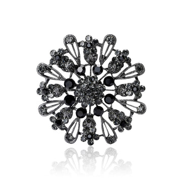 Crystal Sunburst Brooch in Four Color Arrangements