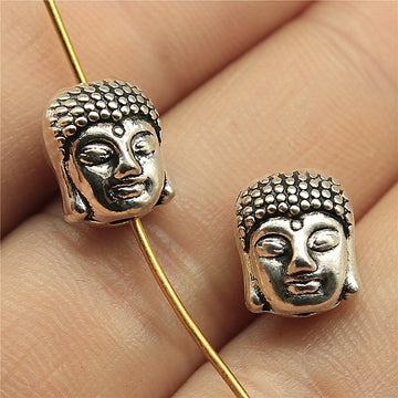Buddha Head Bead in 5 Metal Finishes for Jewelry Making