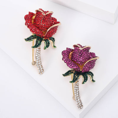 Front view of rose flower with a crystal tassel