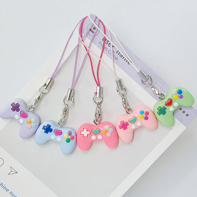 Main product view of pastel Video Game Controller Phone Strap Charms in Six Color Options