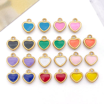 Colorful Heart Metal Charms with 11 Listed Options