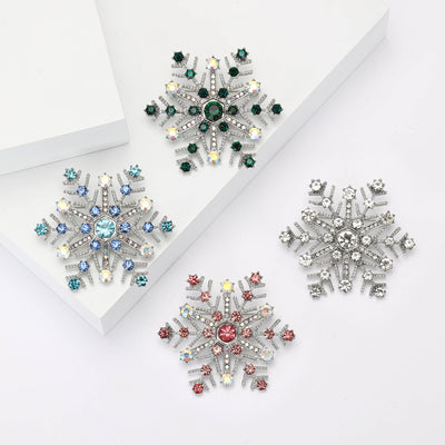 geometric snowflake brooch shown from the front