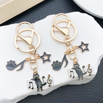 Black Cat Music Keychain Collection with Six Scenes