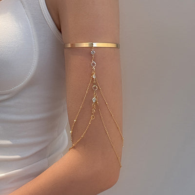 Primary supplied view of layered chain upper arm cuff