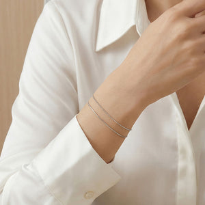 Double Layer Fine Chain Bracelets in Three Metal Finishes