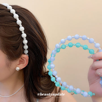 Acrylic Bubble Bead Headbands Large Small Alternating Band