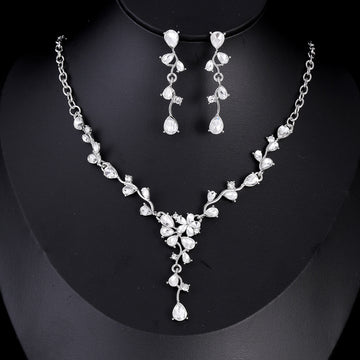 Blue Black Horse Metal Necklace and Earring Set Jewelry Set