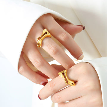 Abstract Openwork Sculptural Band Ring Gold or Steel