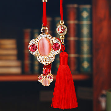 Jeweled Ruyi Vehicle Hanging Ornaments in Four Colors and Cord Only Option