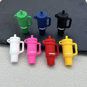 Silicone Tumbler Cup Charm Pendant With Handle Seven Colors