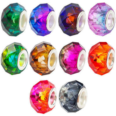 Colorful assorted shape beads arranged on a light background