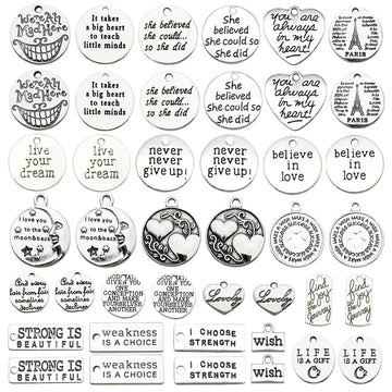 Metallic Tag Metal Charms with 22 Listed Options for DIY Jewelry Making