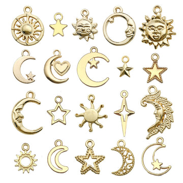 Gold-Tone Moon and Sun Metal Charms with 33 Listed Options