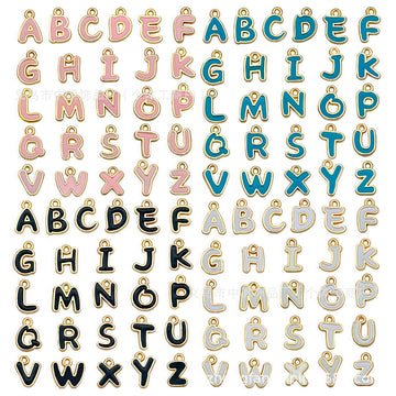 Colorful Alphabet Letter Metal Charms with 15 Listed Options