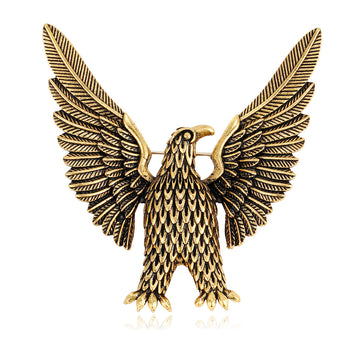 Gold Tone Eagle Two Designs Metal Brooch Pin for Jackets and Lapels