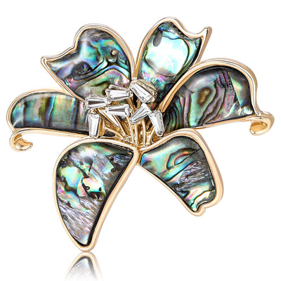 Abalone Shell Lily Brooch group view