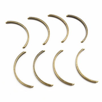 Antique Bronze Curved Tube Bracelet Connector Components