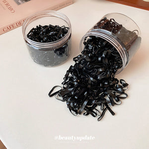 Black Elastic Hair Tie Multipacks In Two Band Thicknesses