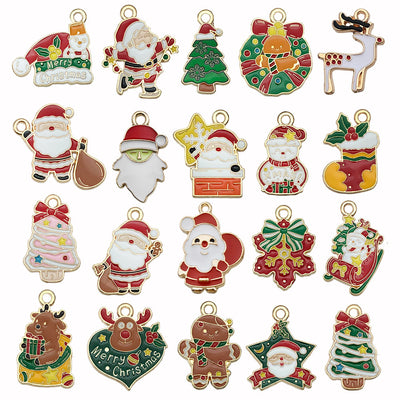 Printed detail graphic for the bell and reindeer charms