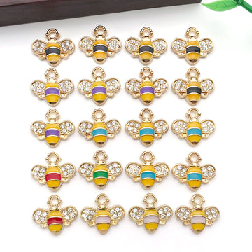 Colorful Bee Metal Charms with 4 Listed Options for DIY Jewelry Making