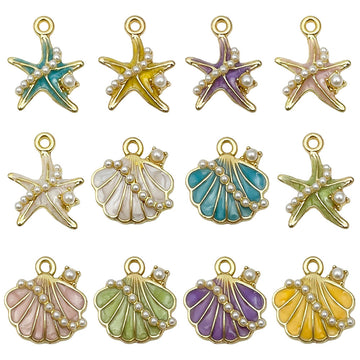 Colorful Starfish and Shell Shell Charms with 22 Listed Options