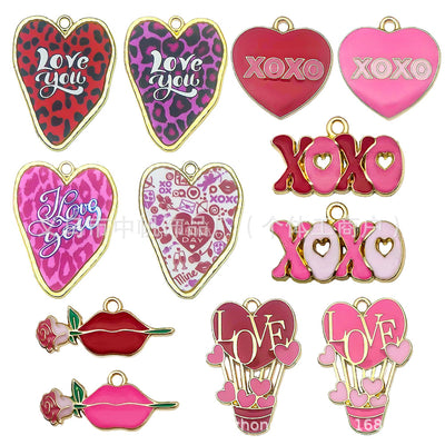 Printed detail graphic for the heart charms
