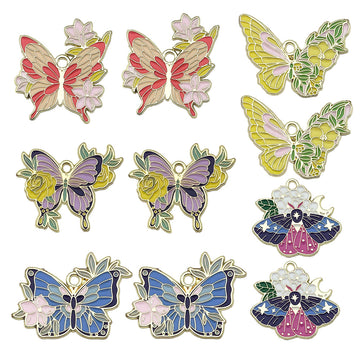 Gold-Tone Flower and Butterfly Metal Charms with 6 Listed Options