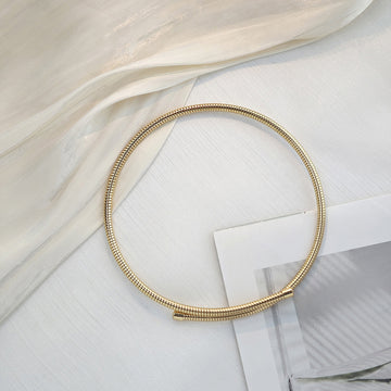 Gold Snake Chain Choker Collar Tube Omega Metal Style