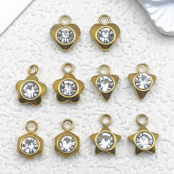 Metallic Geometric Charms with Hearts Stars Flowers and More