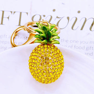 Full Crystal Fruit Keychains in Five Distinct Fruit Motif Options