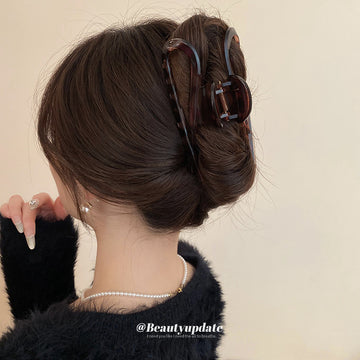 Deep Brown Translucent Tortoiseshell Long Loop Hair Claw