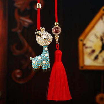 Jeweled Deer Car Hangers in White Pink and Blue with Unlisted Main Images