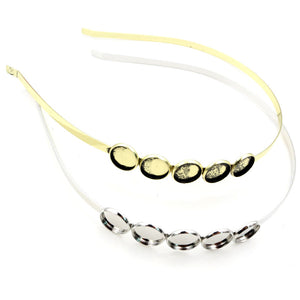 Five Setting Cabochon Headband Bases in Two Metal Finishes