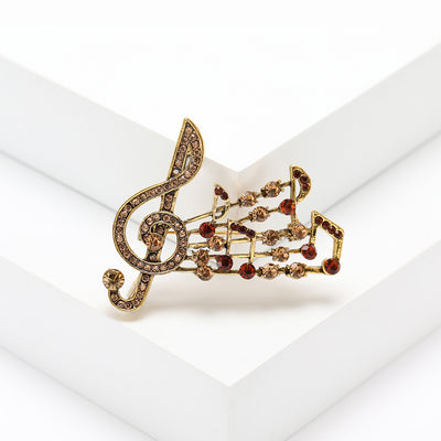 Musical Note Brooch front view on a plain background