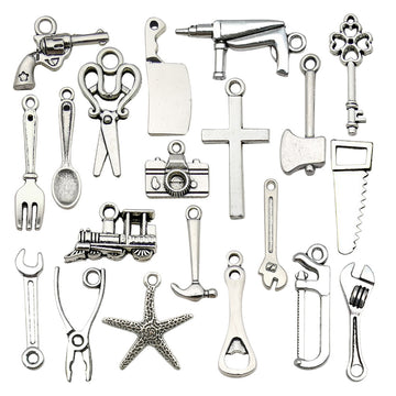 Metallic Cross Metal Charms with 20 Listed Options