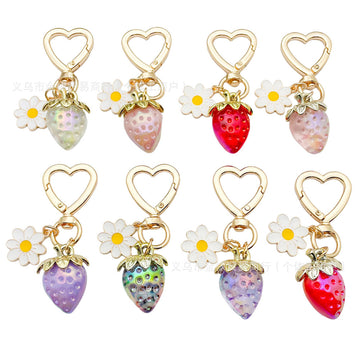 Strawberry Flower and Fruit Charm Keychains Twelve Styles