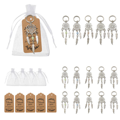 Dreamcatcher keychains with bags tags and mixed bead colors